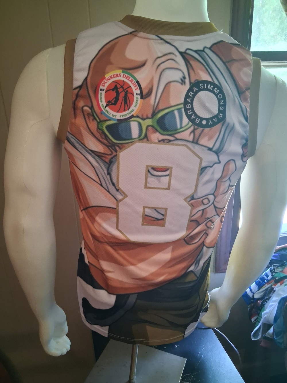 Kids' Graphic Matching Set Tank Top - White & Tan with Number 8